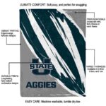 utah state aggies brushstrokes navy white blanket best selling