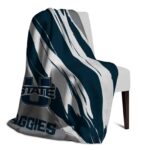 utah state aggies brushstrokes navy white blanket best selling