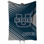 utah state aggies diagonal stripes navy blanket best selling