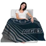 utah state aggies diagonal stripes navy blanket best selling