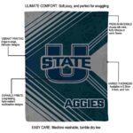 utah state aggies diagonal stripes navy blanket best selling