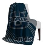 utah state aggies diagonal stripes navy blanket best selling