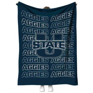 utah state aggies fan pride navy blanket best selling