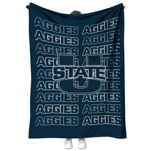 utah state aggies fan pride navy blanket best selling