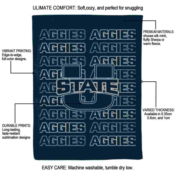 utah state aggies fan pride navy blanket new arrival