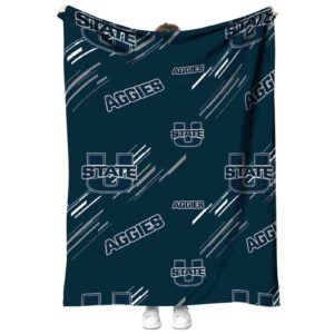 utah state aggies fan spirit navy blanket best selling