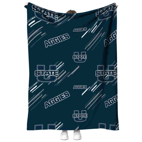 utah state aggies fan spirit navy blanket best selling