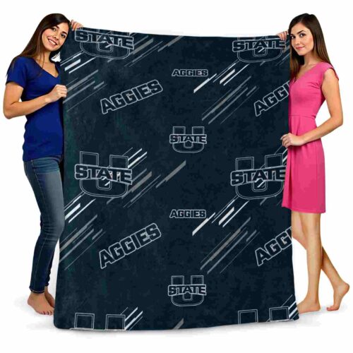 utah state aggies fan spirit navy blanket fashion forward