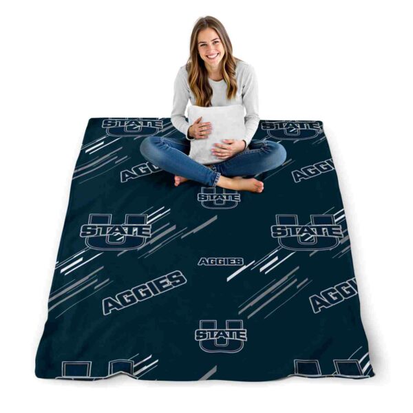 utah state aggies fan spirit navy blanket high quality