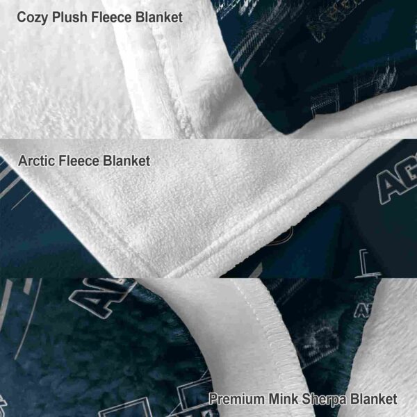utah state aggies fan spirit navy blanket premium grade