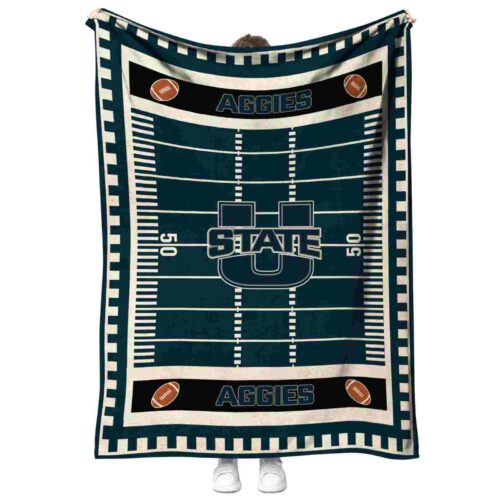 utah state aggies football field navy blanket best selling