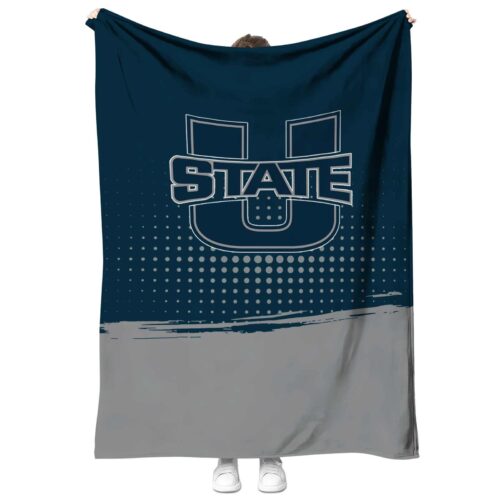 utah state aggies gradient dots navy blanket best selling
