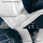 utah state aggies grunge texture navy blanket premium grade