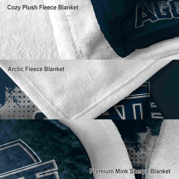 utah state aggies grunge texture navy blanket premium grade