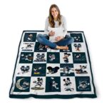 utah state aggies mickey minnie navy white blanket high quality