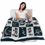 utah state aggies mickey minnie navy white blanket latest model