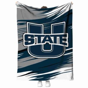 utah state aggies paint streaks navy white blanket best selling