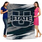 utah state aggies paint streaks navy white blanket best selling
