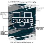 utah state aggies paint streaks navy white blanket best selling