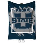 utah state aggies splatter effect navy blanket best selling