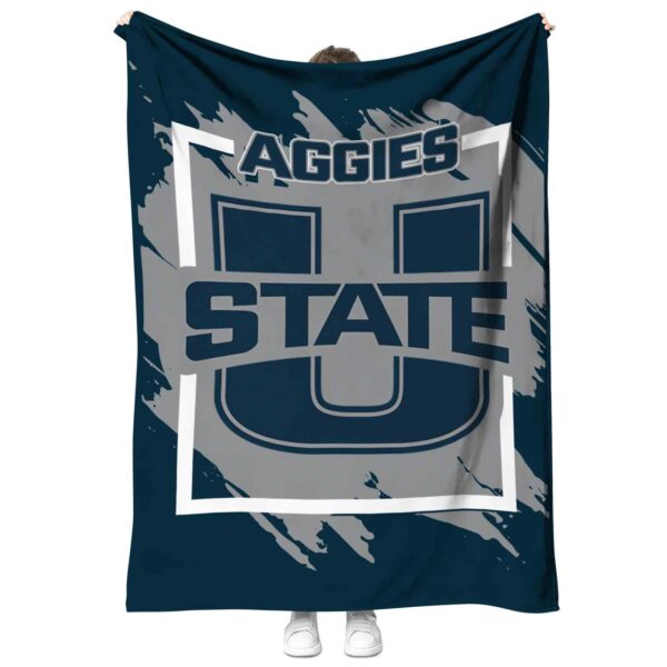 utah state aggies splatter effect navy blanket best selling