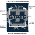 utah state aggies splatter effect navy blanket new arrival