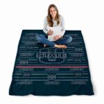 utah state aggies striped pattern navy blanket best selling