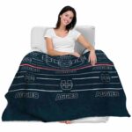 utah state aggies striped pattern navy blanket best selling