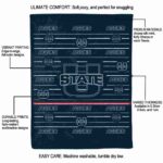 utah state aggies striped pattern navy blanket best selling