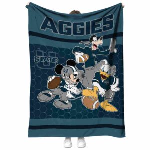 utah state aggies three musketeers navy blanket best selling
