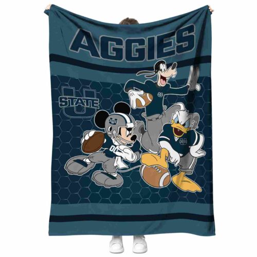 utah state aggies three musketeers navy blanket best selling