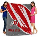utah utes brushstrokes red white blanket best selling
