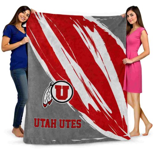utah utes brushstrokes red white blanket fashion forward