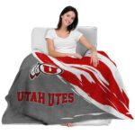 utah utes brushstrokes red white blanket best selling