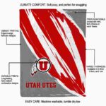 utah utes brushstrokes red white blanket best selling