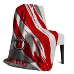 utah utes brushstrokes red white blanket best selling