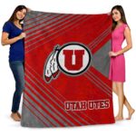 utah utes diagonal stripes red blanket best selling