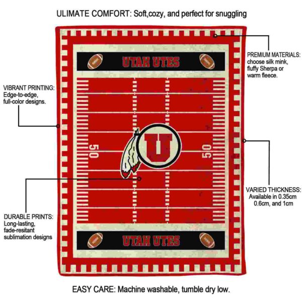 utah utes football field red blanket new arrival