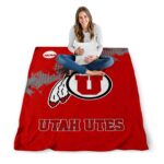 utah utes grunge texture red blanket best selling