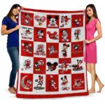 utah utes mickey minnie red white blanket best selling