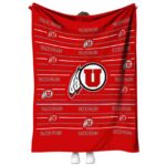 Utah Utes Striped Pattern Red Blanket 1 utah utes striped pattern red blanket best selling