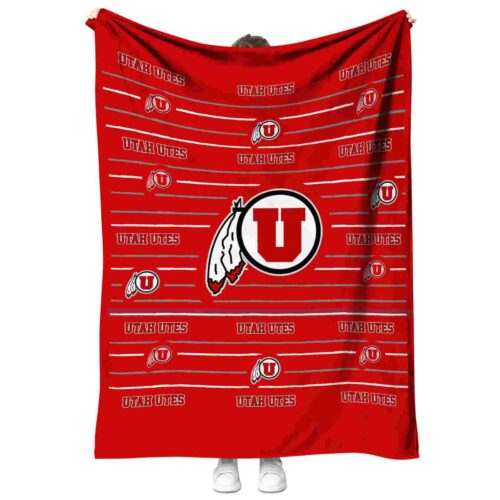 utah utes striped pattern red blanket best selling