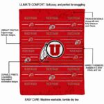utah utes striped pattern red blanket best selling