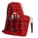 utah utes striped pattern red blanket best selling