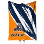 utep miners brushstrokes blue white blanket best selling