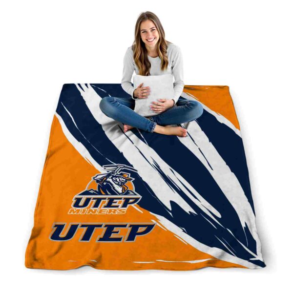 utep miners brushstrokes blue white blanket high quality