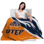 utep miners brushstrokes blue white blanket latest model