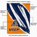 utep miners brushstrokes blue white blanket new arrival