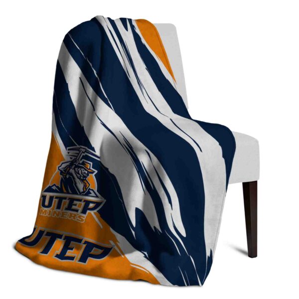 utep miners brushstrokes blue white blanket top rated