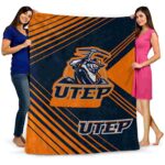 utep miners diagonal stripes blue blanket best selling